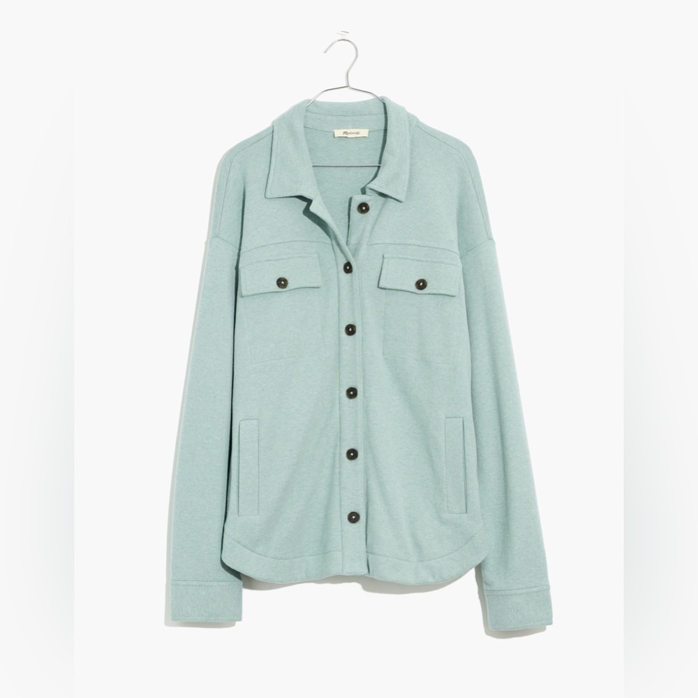 Madewell Brushed Knit Shirt-Jacket Size Medium Green